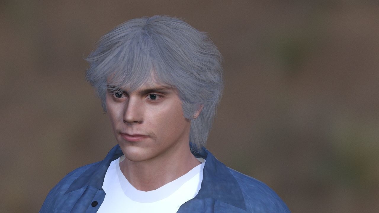 Evan Peters as Quick Silver Low-poly 3D model_24