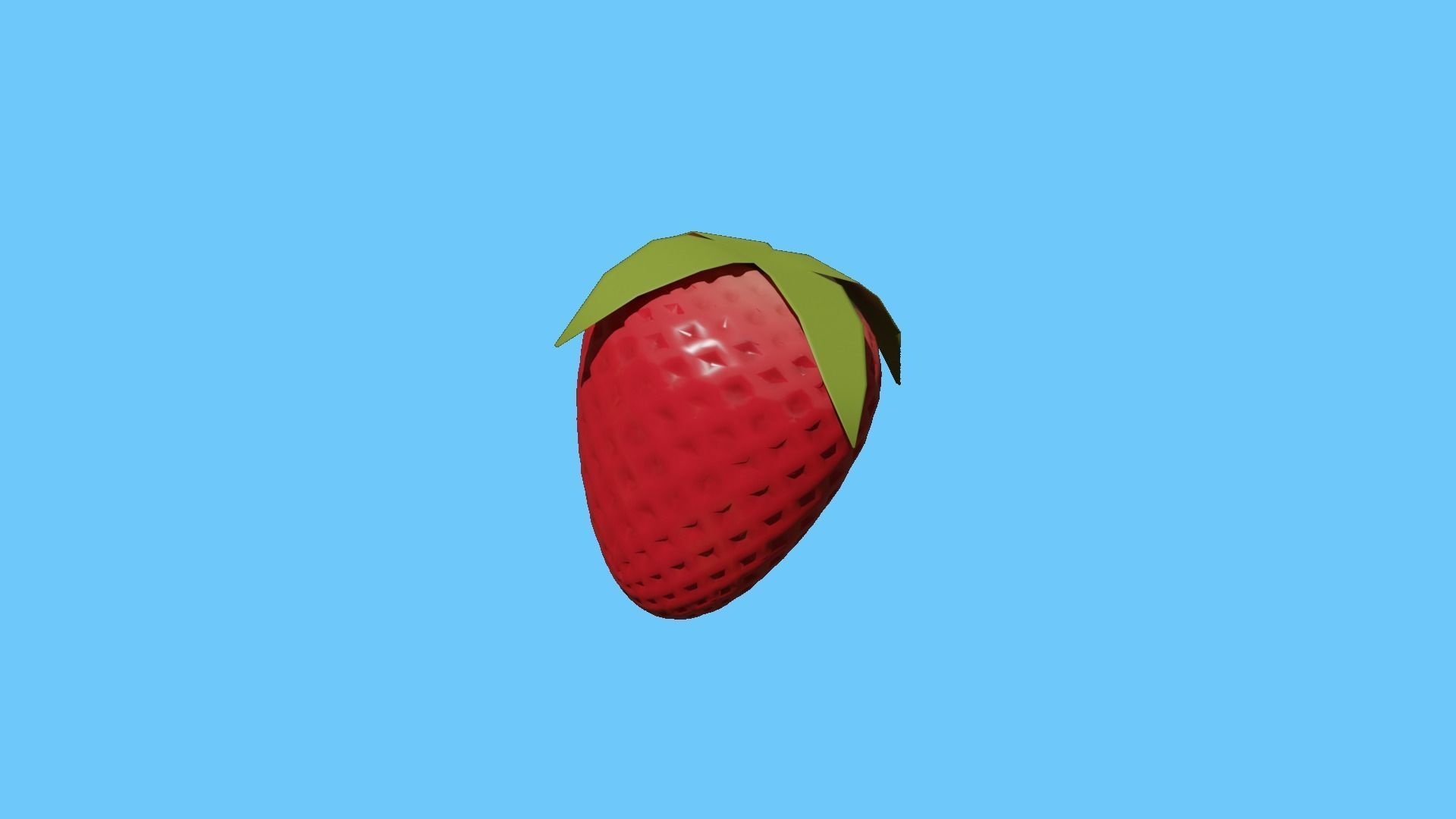 Strawberry Low-poly 3D model_2