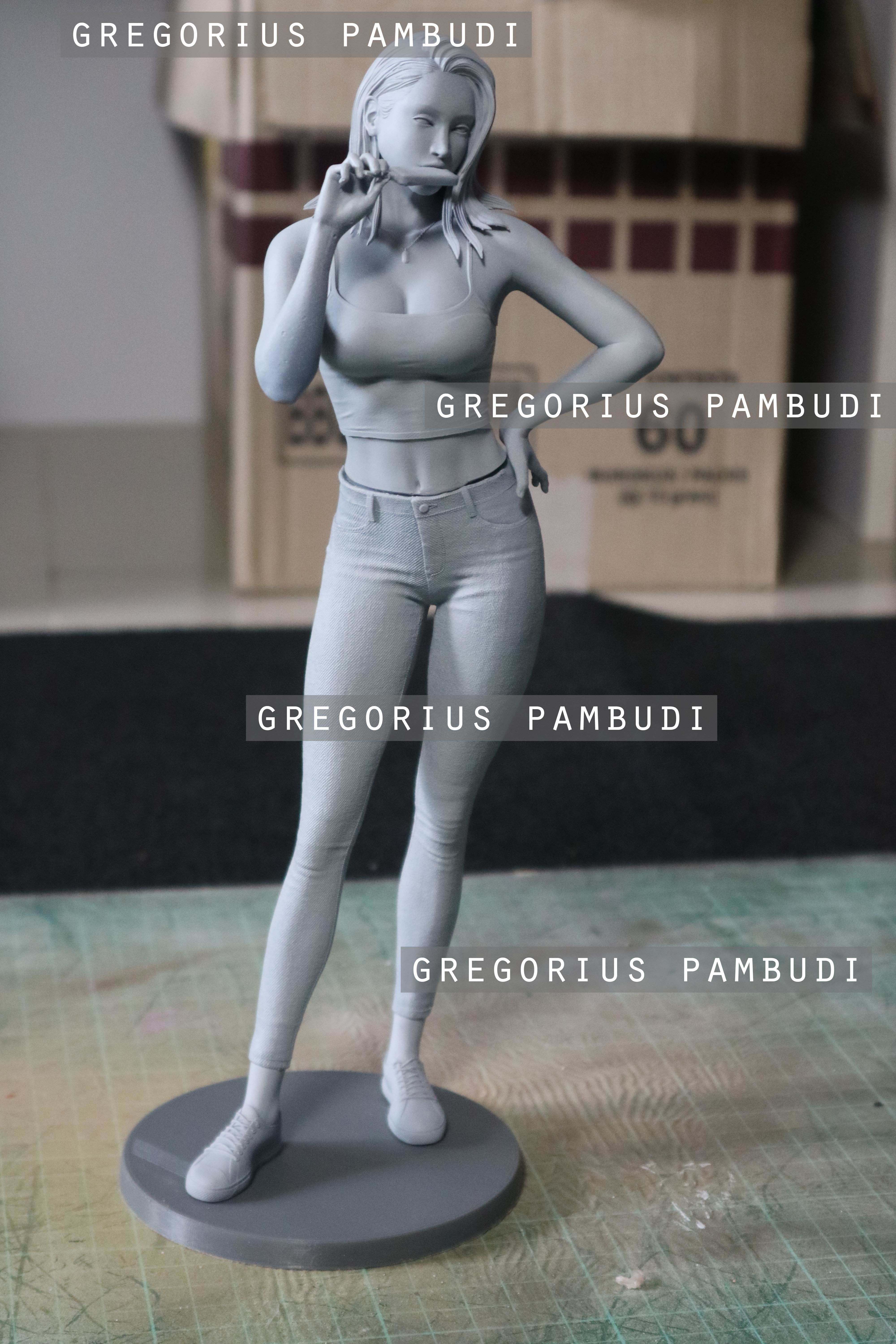 A woman eating ice cream statue 3d printable 3D print model_20