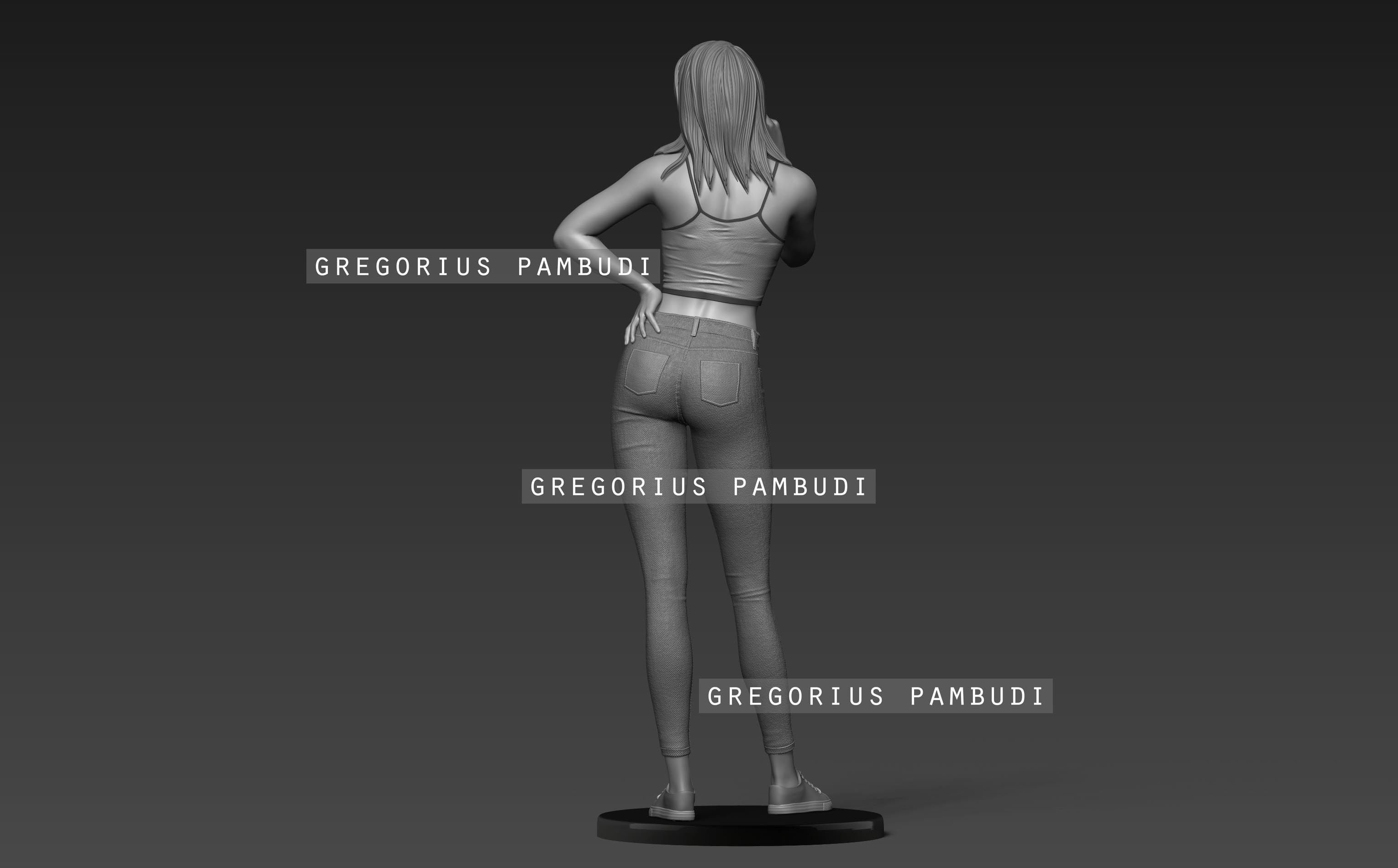 A woman eating ice cream statue 3d printable 3D print model_14