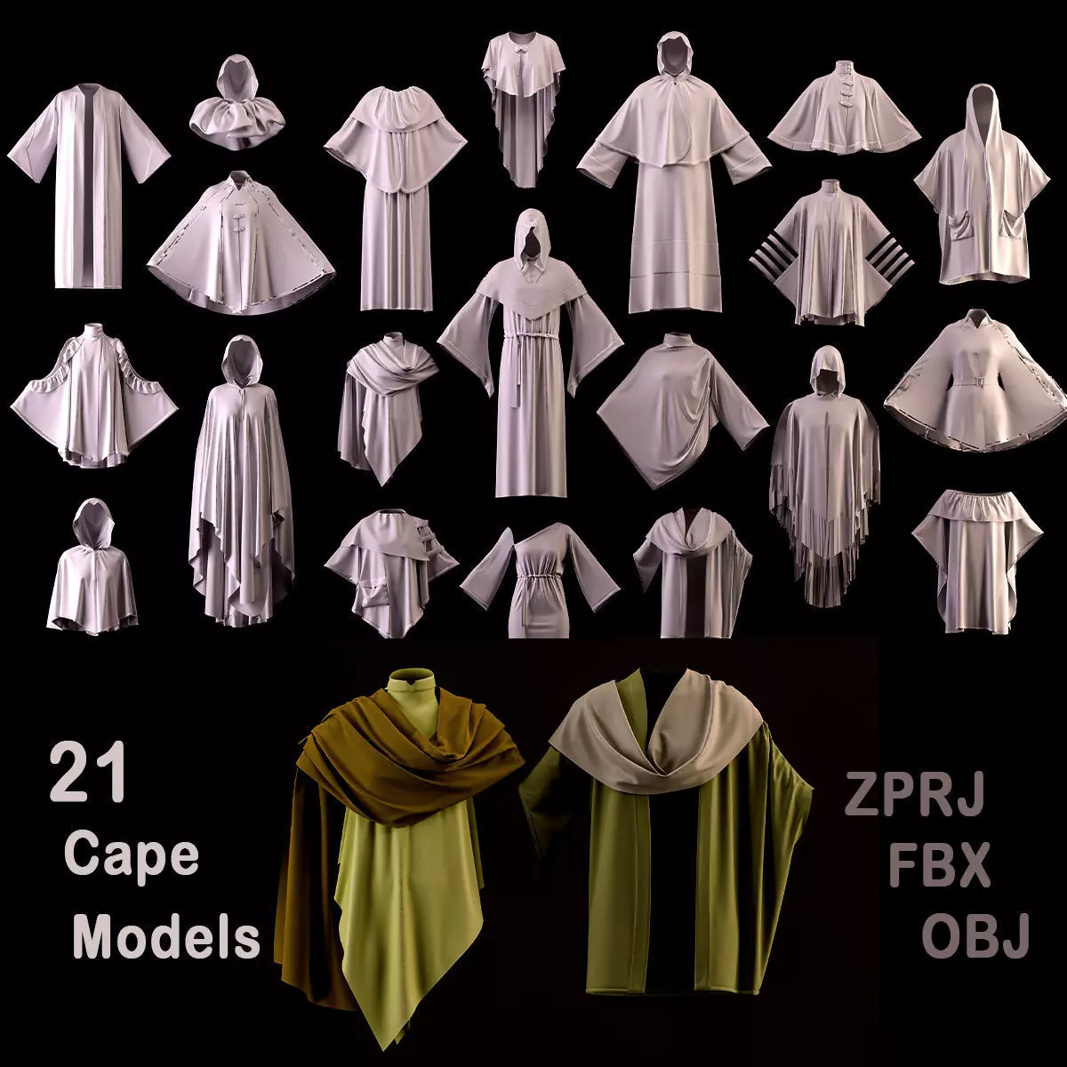 Cape models collection 3D model_0