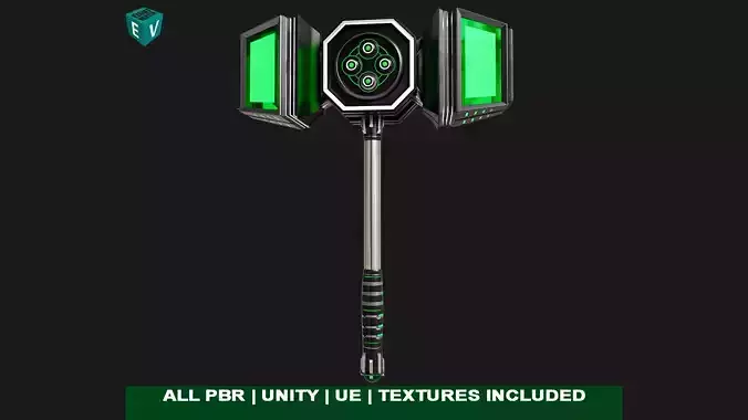 Sci-Fi Hammer09 All PBR Unity UE Textures Included Low-poly 3D model