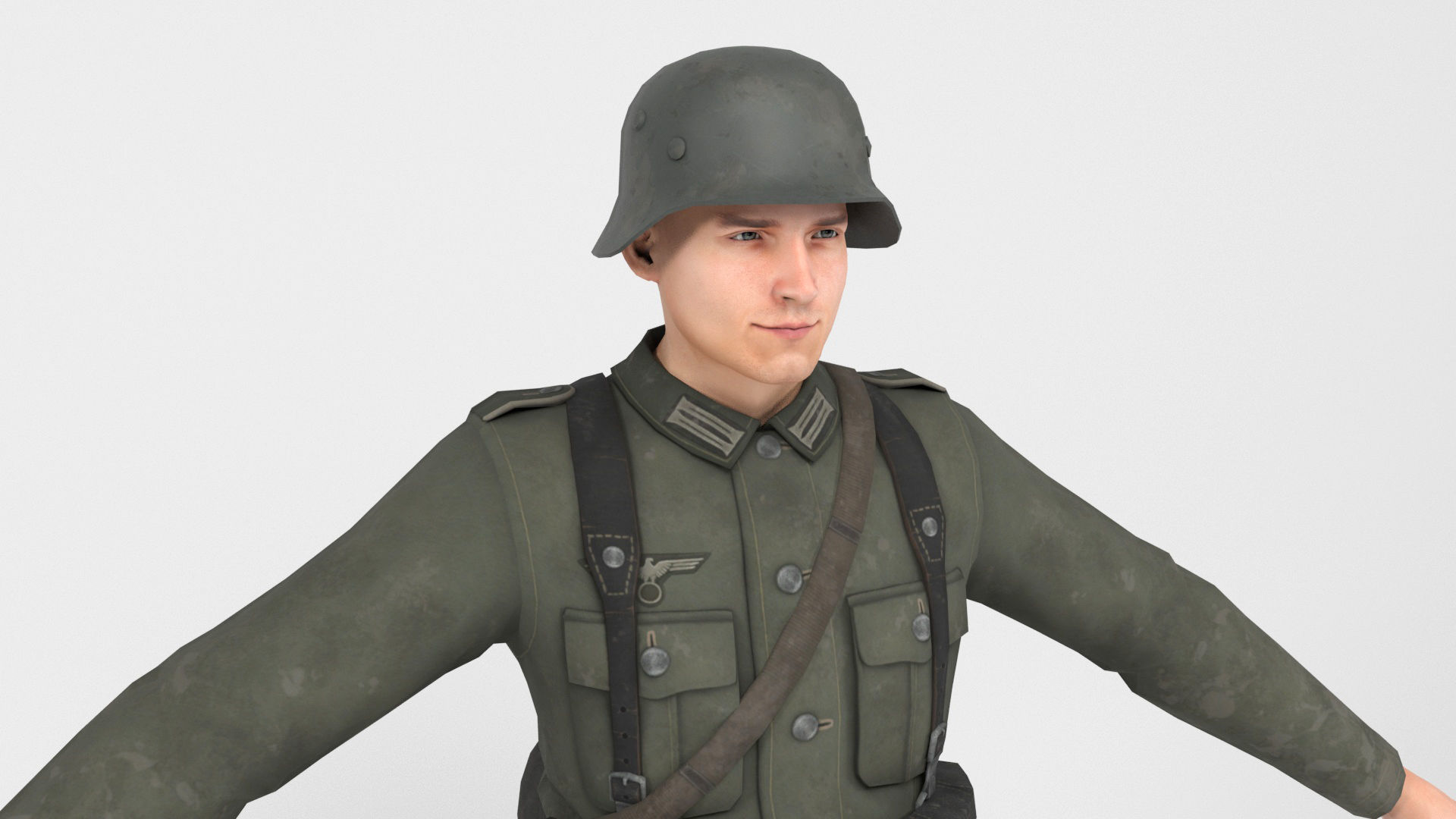 German Soldier 1 Low-poly 3D model_6