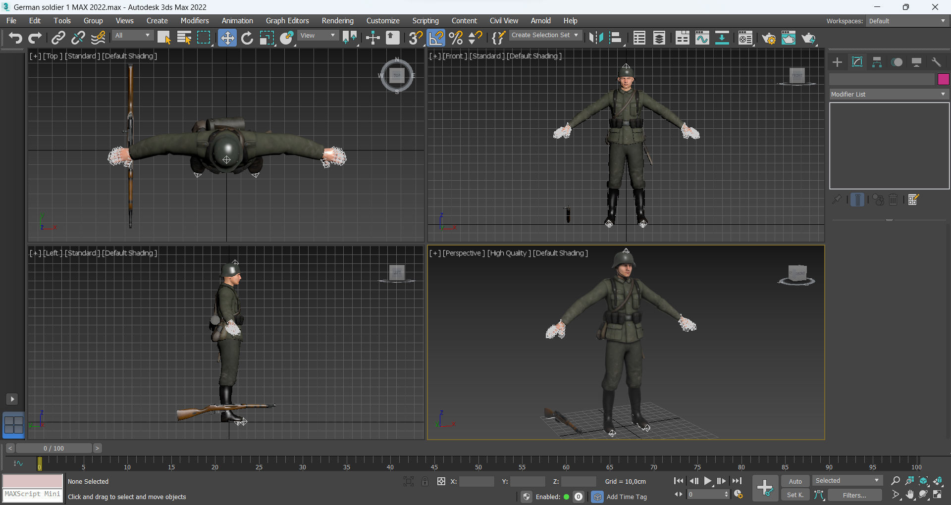 German Soldier 1 Low-poly 3D model_12