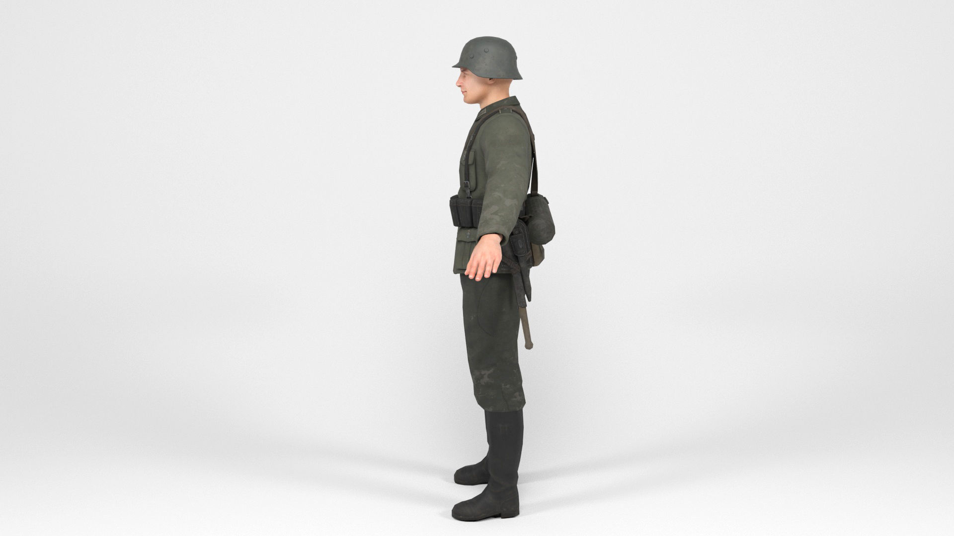 German Soldier 1 Low-poly 3D model_4