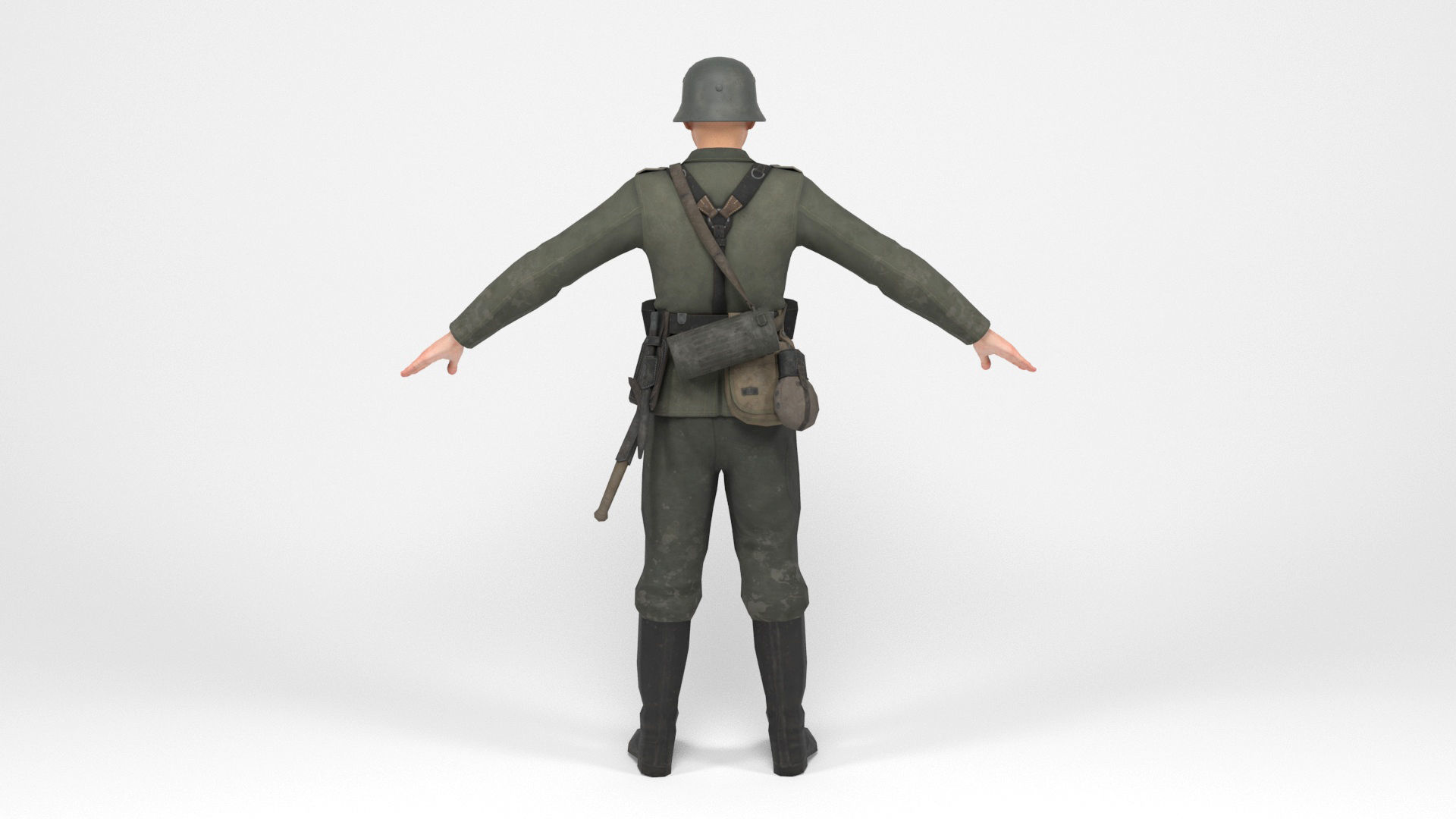 German Soldier 1 Low-poly 3D model_3