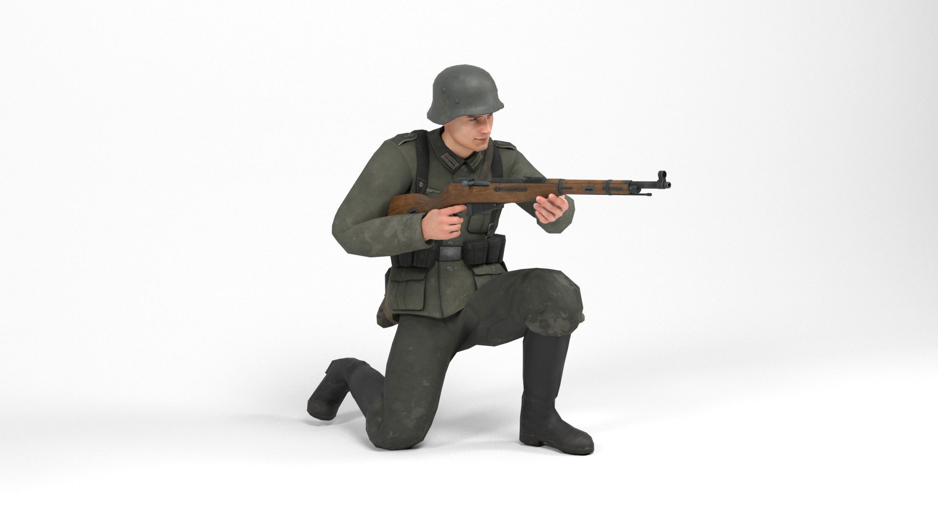 German Soldier 1 Low-poly 3D model_11