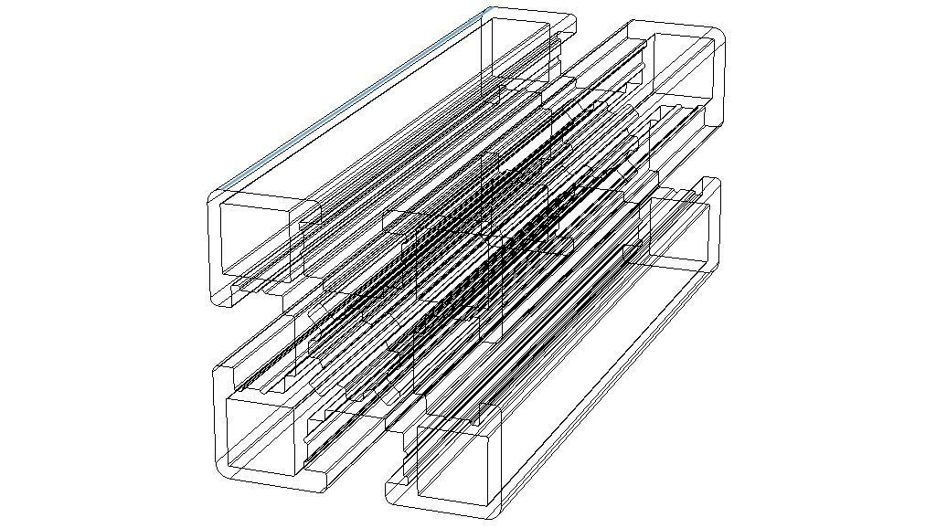 Extruded Aluminium Profile Enclosures Set for Partition Wall Low-poly 3D model_65