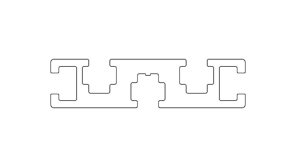 Extruded Aluminium Profile Enclosures Set for Partition Wall Low-poly 3D model_28