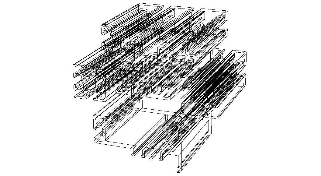 Extruded Aluminium Profile Enclosures Set for Partition Wall Low-poly 3D model_9