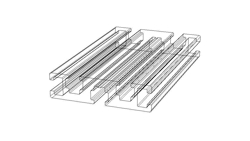 Extruded Aluminium Profile Enclosures Set for Partition Wall Low-poly 3D model_25
