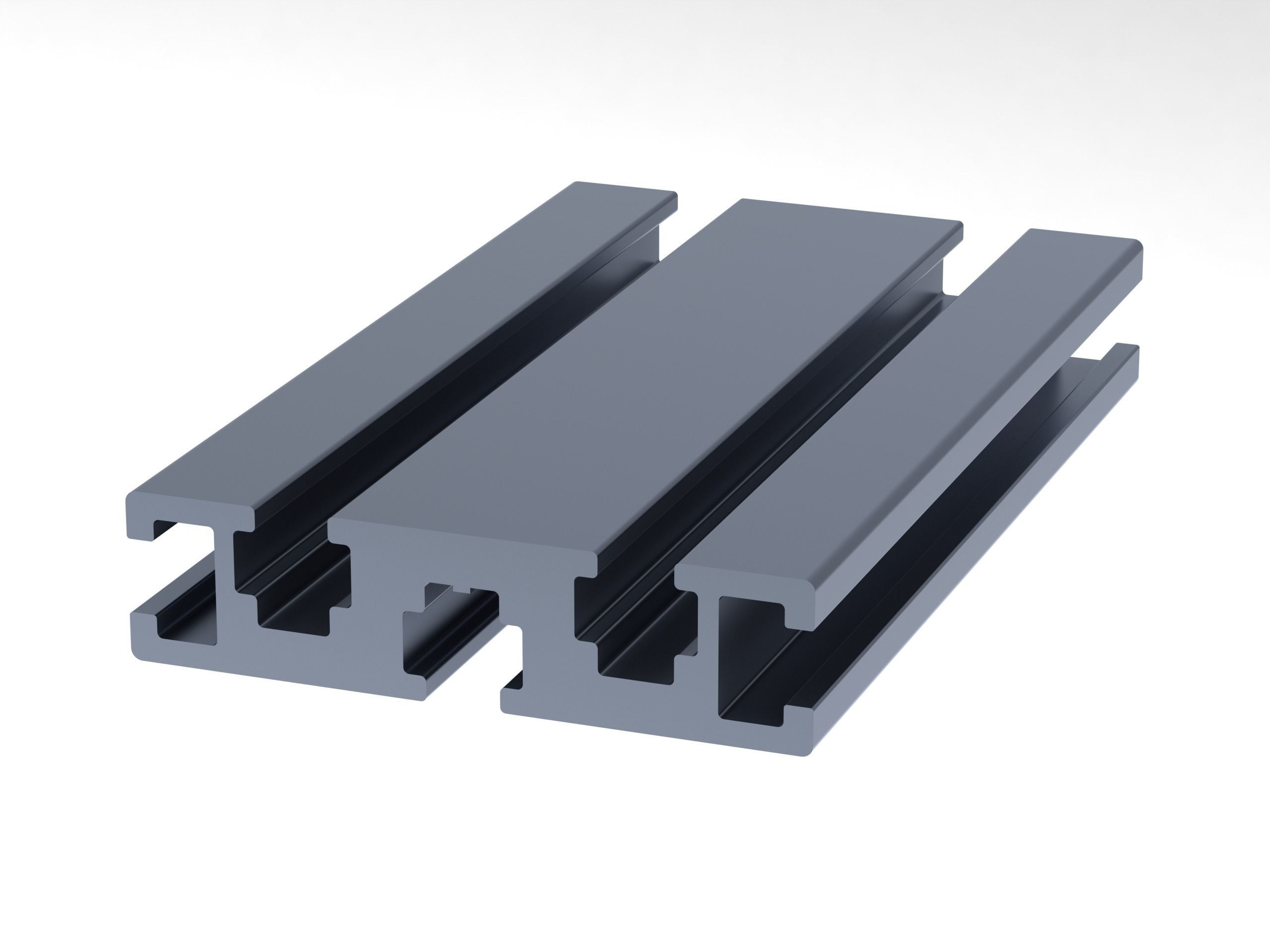Extruded Aluminium Profile Enclosures Set for Partition Wall Low-poly 3D model_1