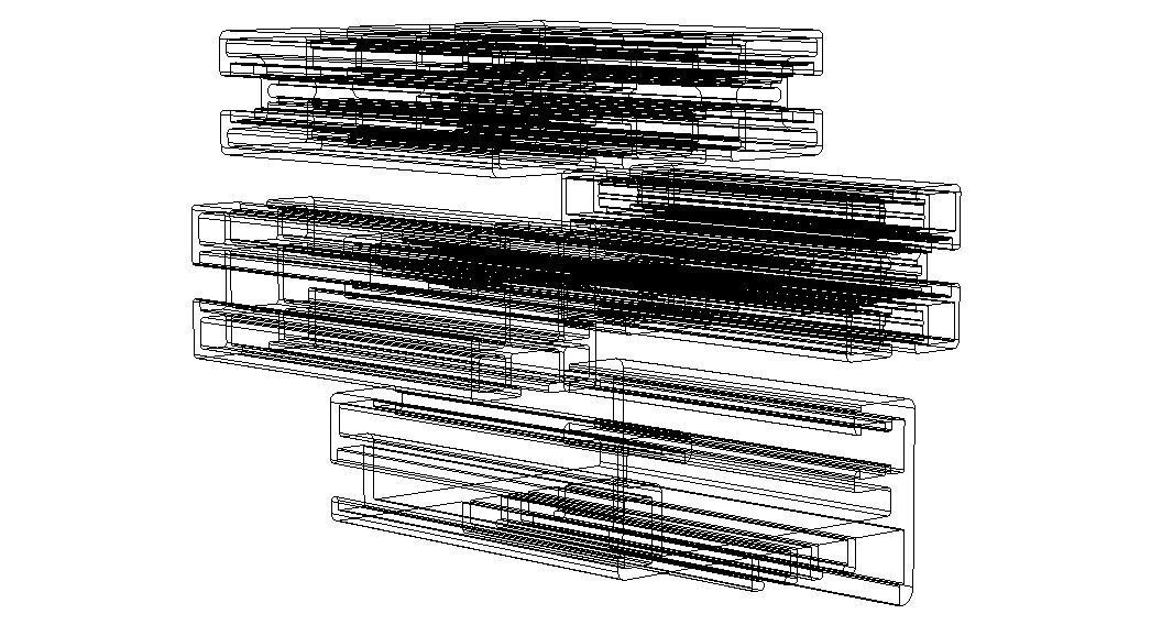 Extruded Aluminium Profile Enclosures Set for Partition Wall Low-poly 3D model_21