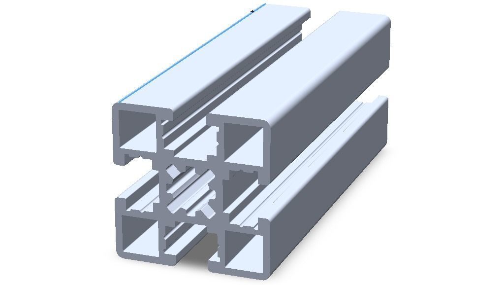 Extruded Aluminium Profile Enclosures Set for Partition Wall Low-poly 3D model_66