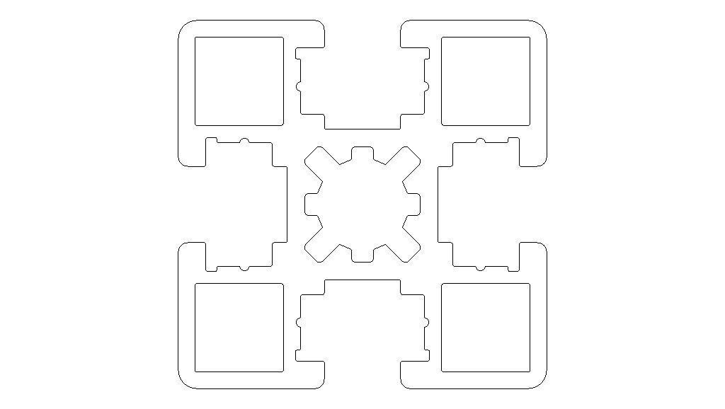 Extruded Aluminium Profile Enclosures Set for Partition Wall Low-poly 3D model_69