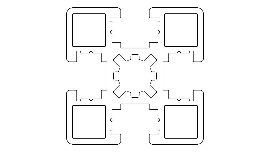 Extruded Aluminium Profile Enclosures Set for Partition Wall Low-poly 3D model_68