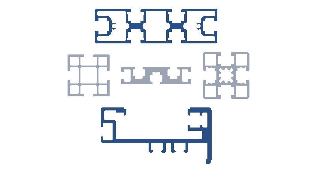 Extruded Aluminium Profile Enclosures Set for Partition Wall Low-poly 3D model_18
