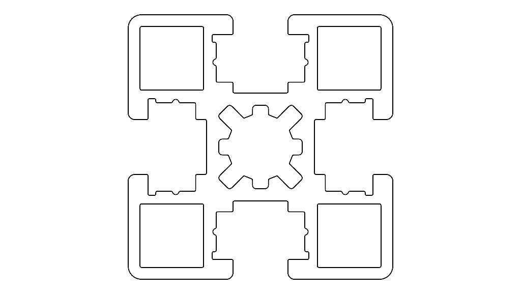 Extruded Aluminium Profile Enclosures Set for Partition Wall Low-poly 3D model_67