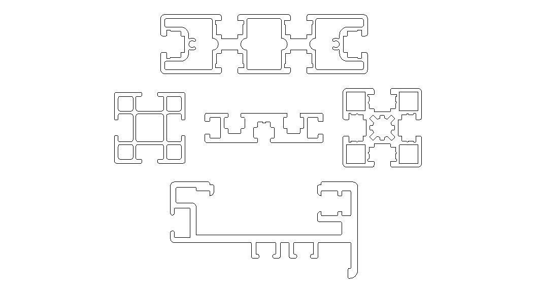 Extruded Aluminium Profile Enclosures Set for Partition Wall Low-poly 3D model_17