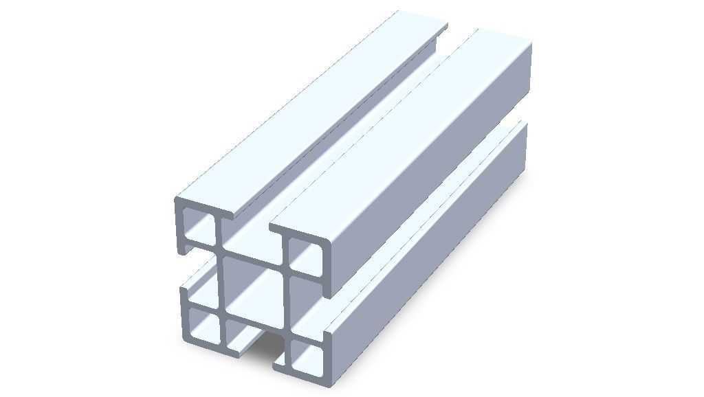 Extruded Aluminium Profile Enclosures Set for Partition Wall Low-poly 3D model_50