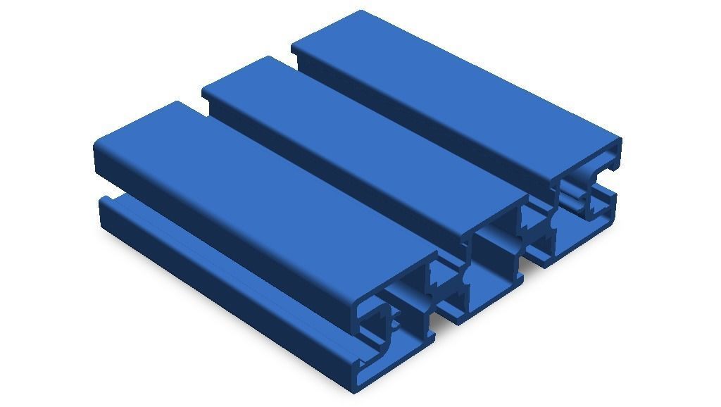 Extruded Aluminium Profile Enclosures Set for Partition Wall Low-poly 3D model_46