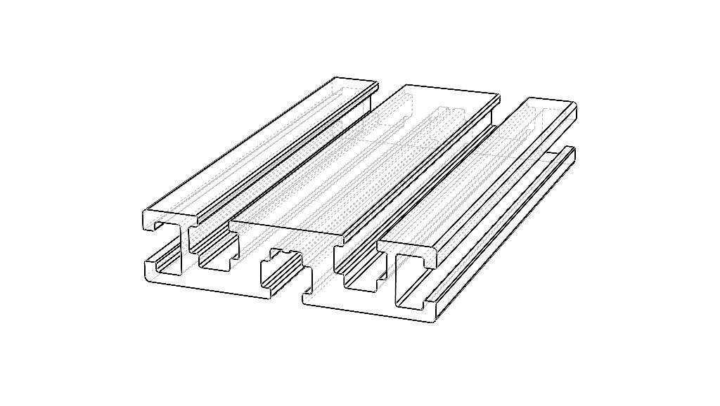 Extruded Aluminium Profile Enclosures Set for Partition Wall Low-poly 3D model_24