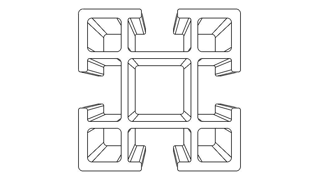 Extruded Aluminium Profile Enclosures Set for Partition Wall Low-poly 3D model_51