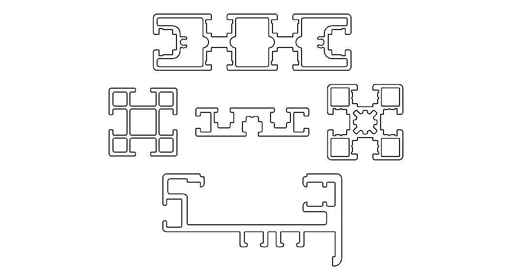 Extruded Aluminium Profile Enclosures Set for Partition Wall Low-poly 3D model_16