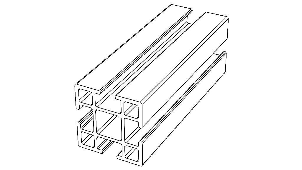 Extruded Aluminium Profile Enclosures Set for Partition Wall Low-poly 3D model_47