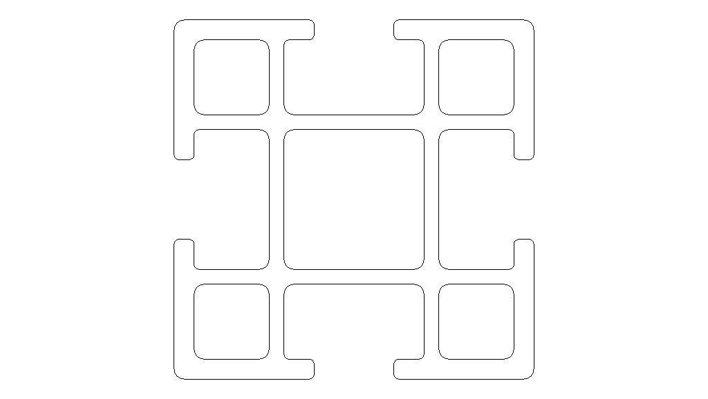 Extruded Aluminium Profile Enclosures Set for Partition Wall Low-poly 3D model_57