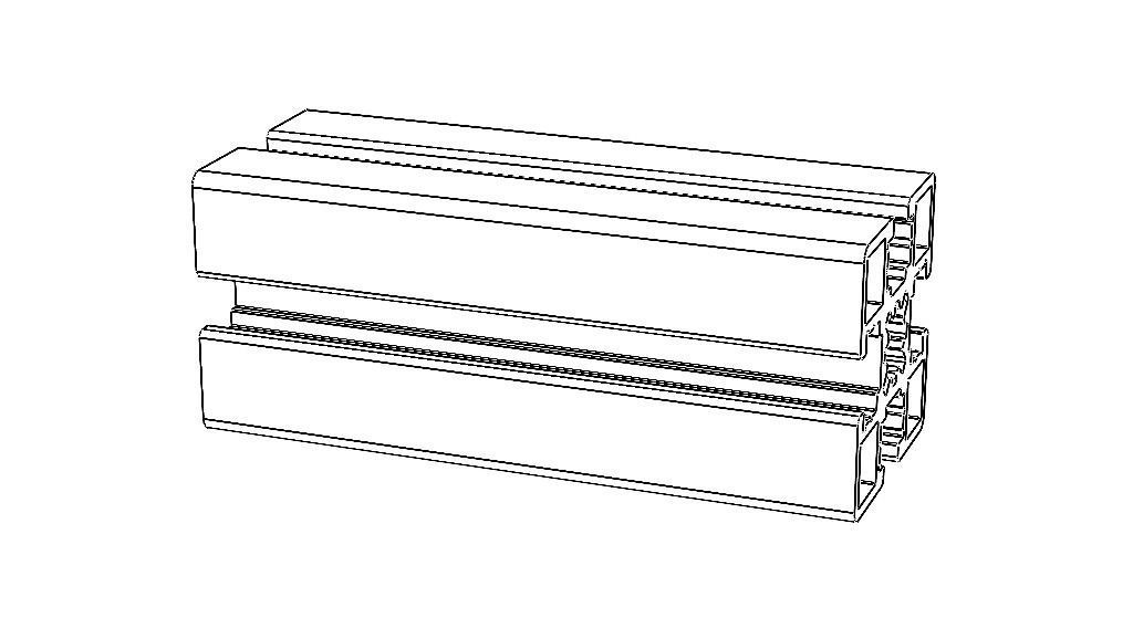 Extruded Aluminium Profile Enclosures Set for Partition Wall Low-poly 3D model_71