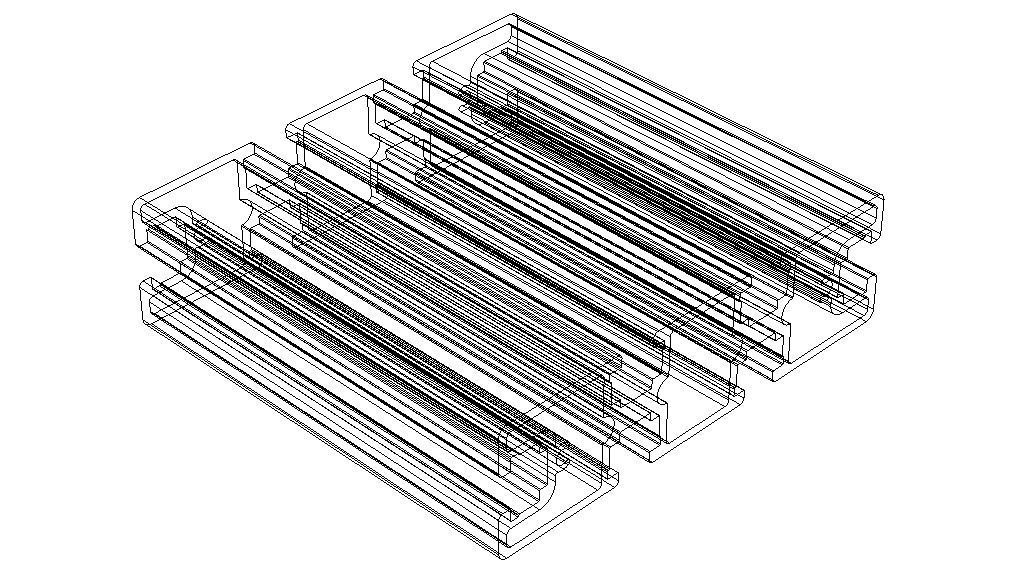 Extruded Aluminium Profile Enclosures Set for Partition Wall Low-poly 3D model_45
