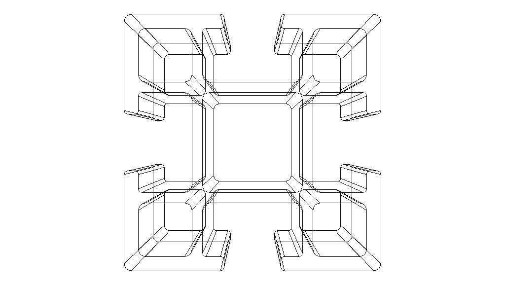 Extruded Aluminium Profile Enclosures Set for Partition Wall Low-poly 3D model_53