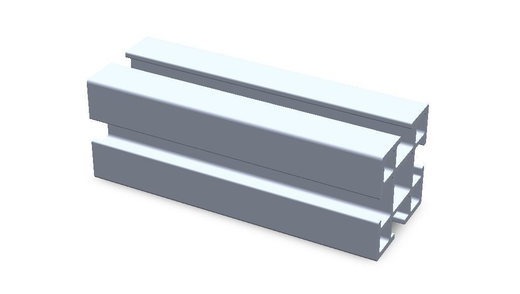 Extruded Aluminium Profile Enclosures Set for Partition Wall Low-poly 3D model_62