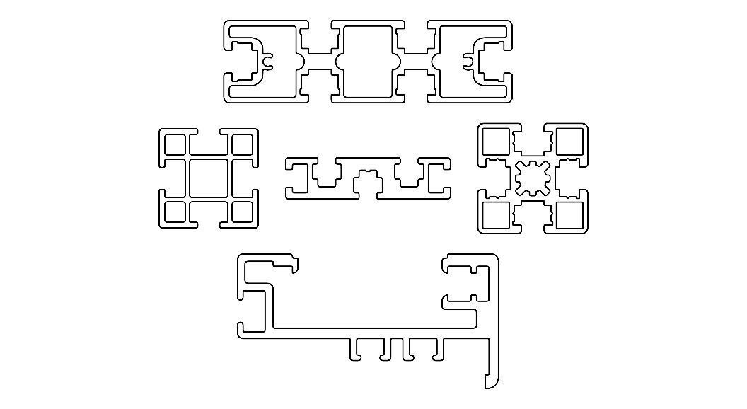 Extruded Aluminium Profile Enclosures Set for Partition Wall Low-poly 3D model_15