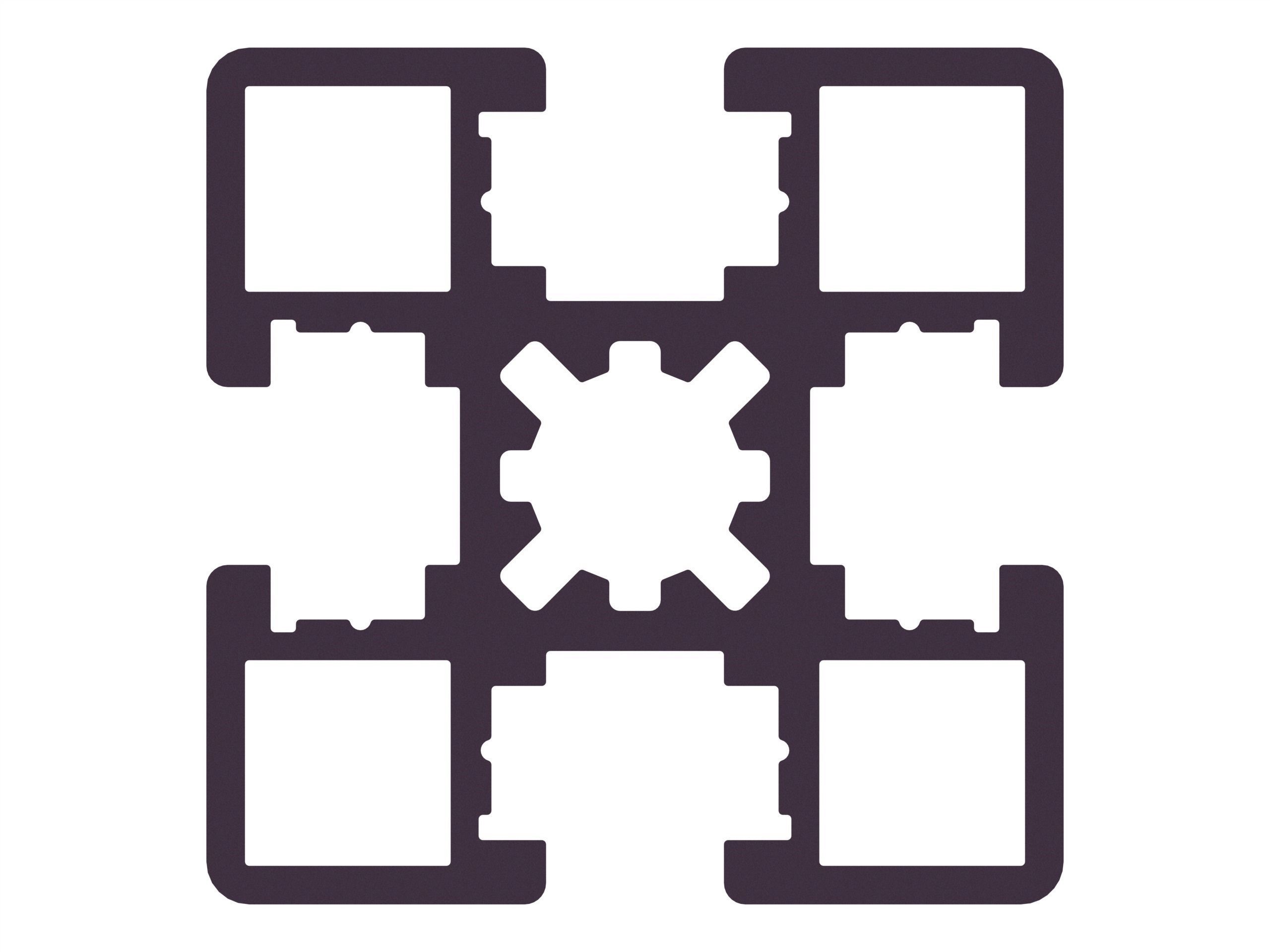 Extruded Aluminium Profile Enclosures Set for Partition Wall Low-poly 3D model_6