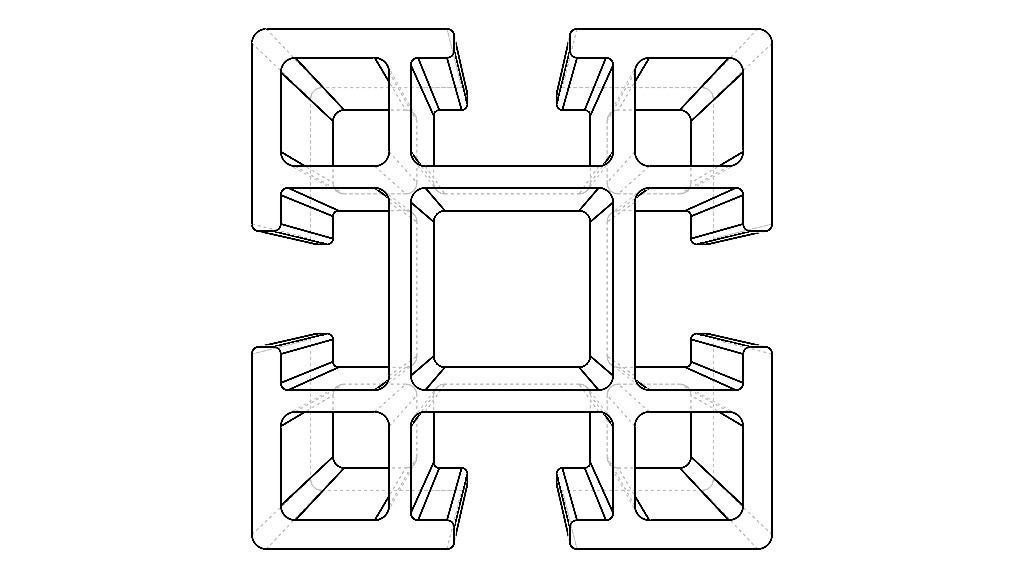 Extruded Aluminium Profile Enclosures Set for Partition Wall Low-poly 3D model_52