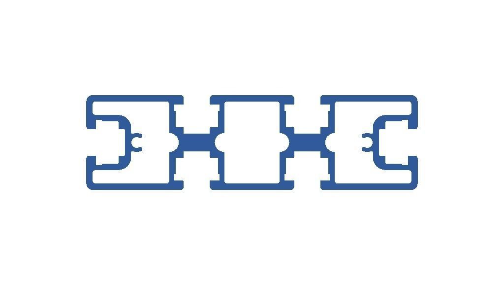 Extruded Aluminium Profile Enclosures Set for Partition Wall Low-poly 3D model_42