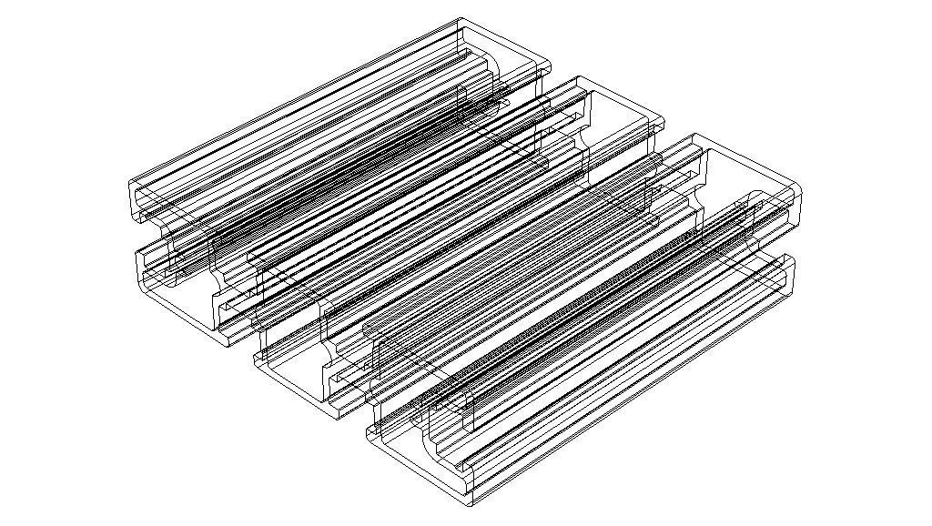 Extruded Aluminium Profile Enclosures Set for Partition Wall Low-poly 3D model_37