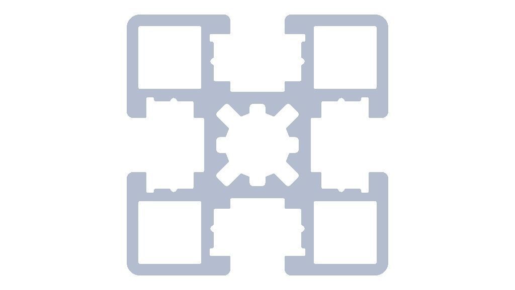 Extruded Aluminium Profile Enclosures Set for Partition Wall Low-poly 3D model_70