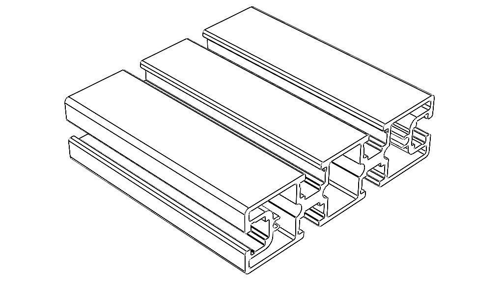 Extruded Aluminium Profile Enclosures Set for Partition Wall Low-poly 3D model_43