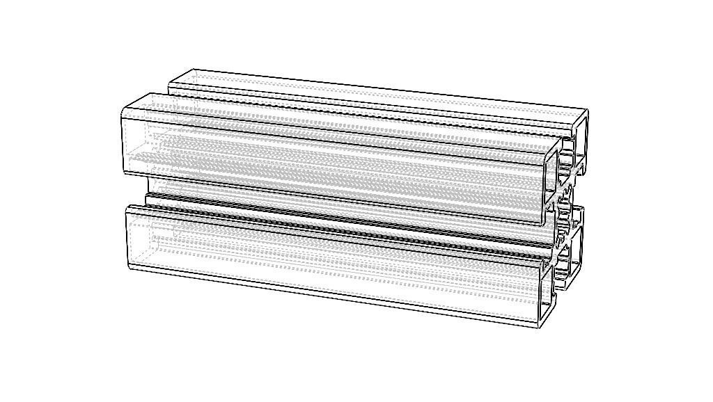 Extruded Aluminium Profile Enclosures Set for Partition Wall Low-poly 3D model_72
