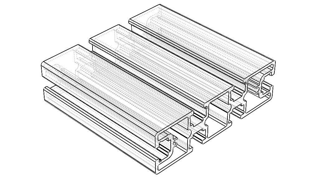 Extruded Aluminium Profile Enclosures Set for Partition Wall Low-poly 3D model_44
