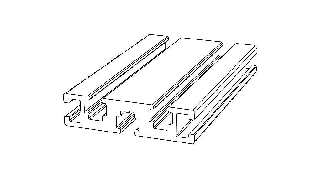 Extruded Aluminium Profile Enclosures Set for Partition Wall Low-poly 3D model_23