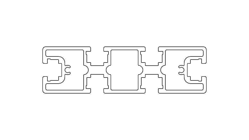 Extruded Aluminium Profile Enclosures Set for Partition Wall Low-poly 3D model_40