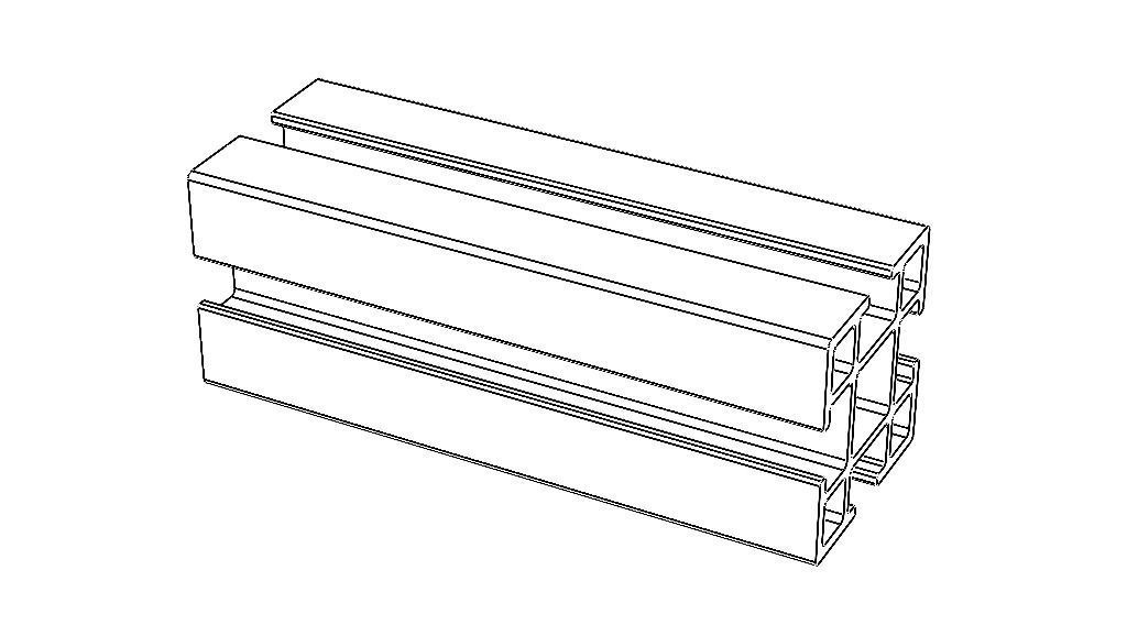 Extruded Aluminium Profile Enclosures Set for Partition Wall Low-poly 3D model_59