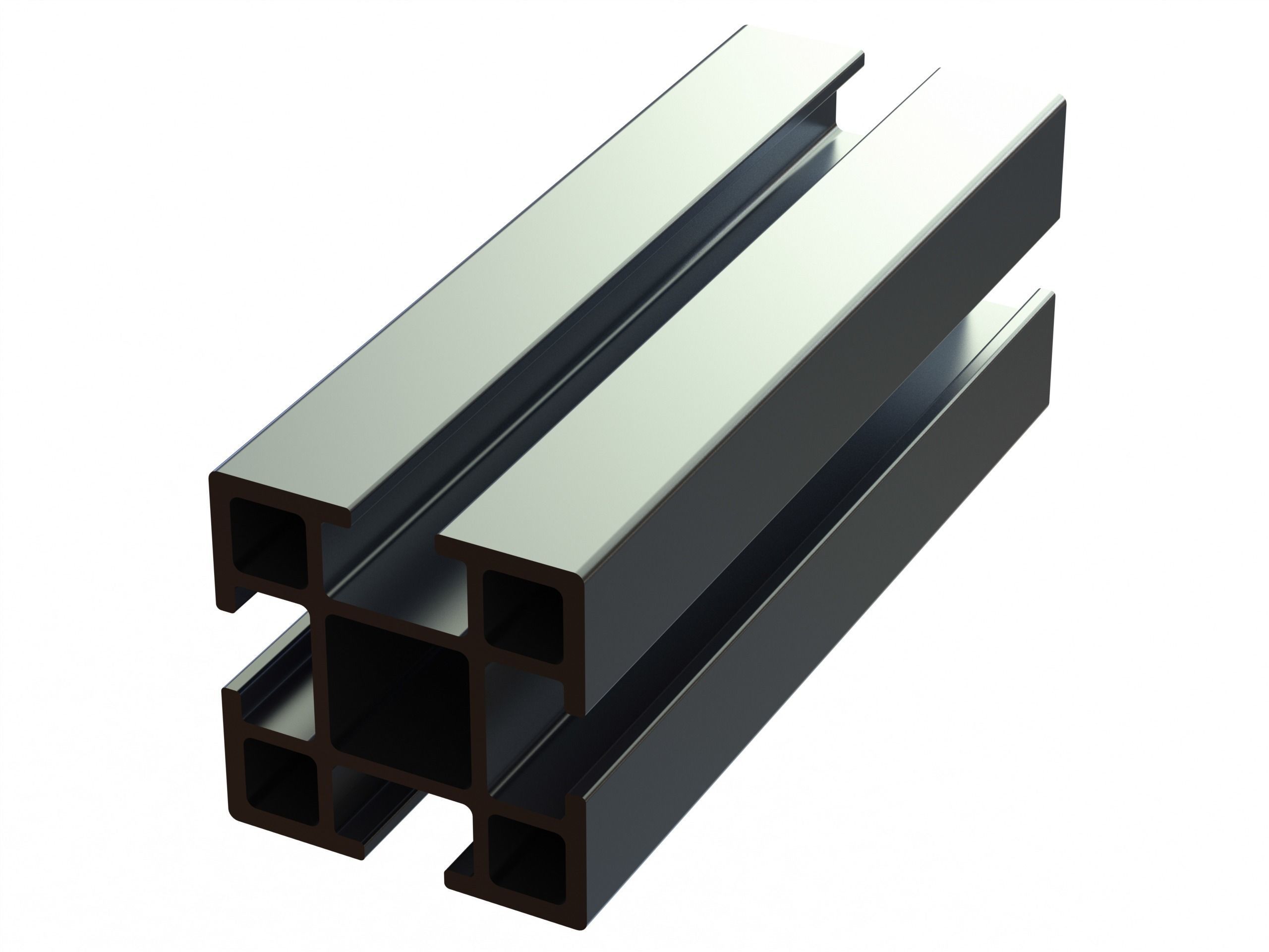 Extruded Aluminium Profile Enclosures Set for Partition Wall Low-poly 3D model_4