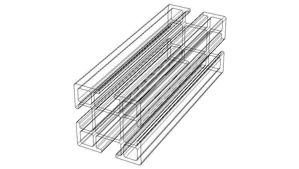 Extruded Aluminium Profile Enclosures Set for Partition Wall Low-poly 3D model_49