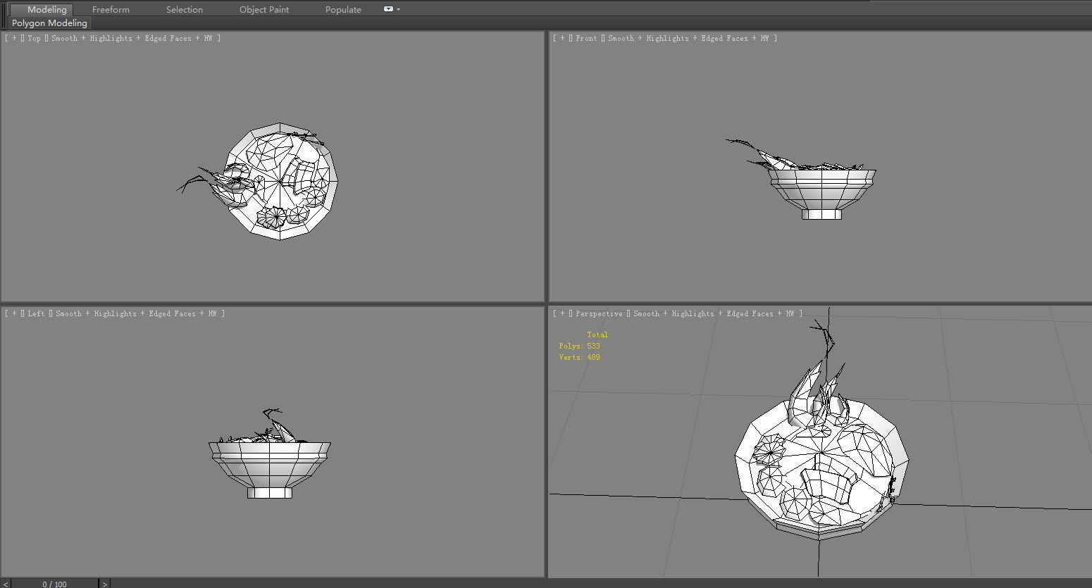 A bowl of noodles Low-poly 3D model_6