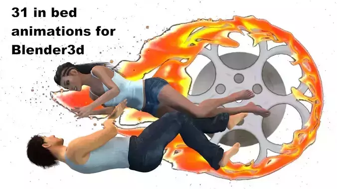 31 in bed animations for Blender 3d